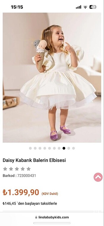 24-36 Ay Beden Linola Daisy balerin model kabarık elbise