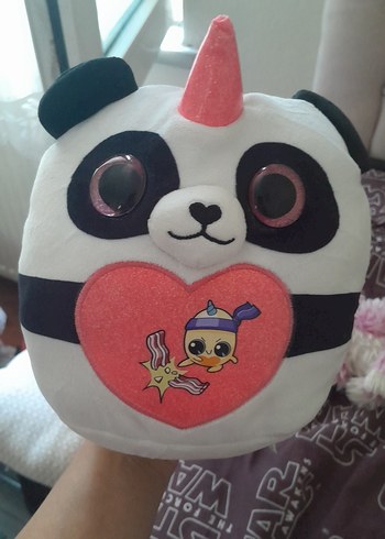 Beden Pembe boynuzlu panda peluş oyuncak