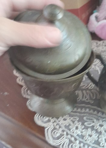 Diğer Diger Gri ve Altın Renkli Çaydanlık Seti bakır