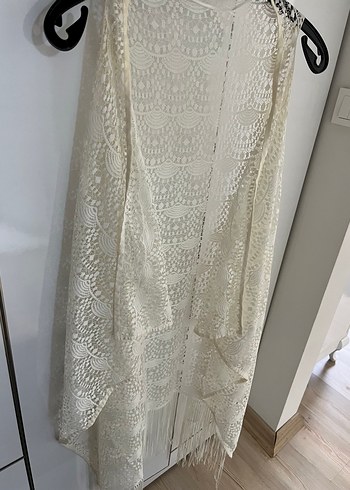 Beyaz Nakışlı Bohem Salaş Yelek - Görsel 4