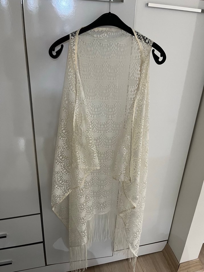 Beyaz Nakışlı Bohem Salaş Yelek - Görsel 3