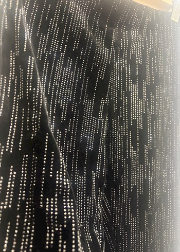 Siyah kadife taşlı Kumaş Pantolon - Görsel 2