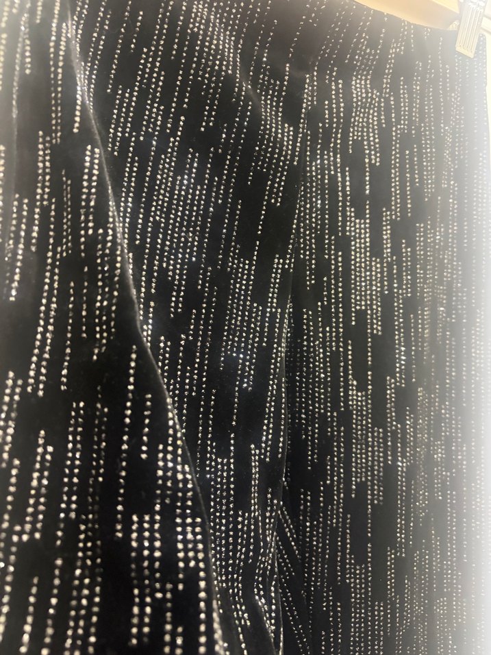 Siyah kadife taşlı Kumaş Pantolon - Görsel 2