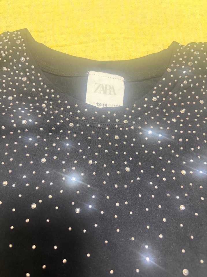 Kız Çocuk Gri Pul İşlemeli Uzun Kollu Tişört - Görsel 2