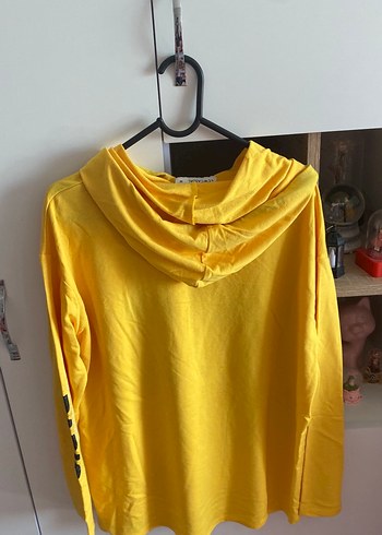 m Beden Sarı Kadın Kapüşonlu Sweatshirt