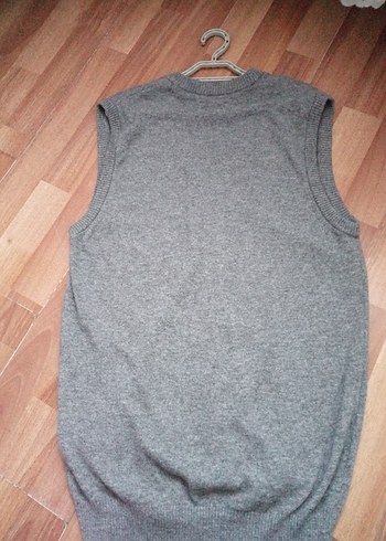 Vakko Gri V-Yaka Örgu yelek - Görsel 6