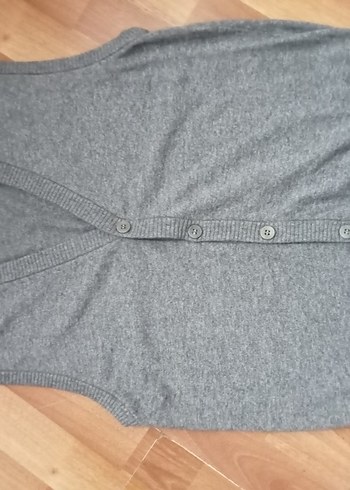 Vakko Gri V-Yaka Örgu yelek - Görsel 2