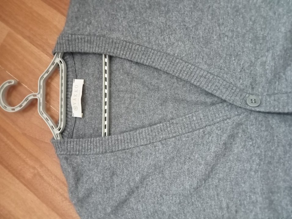 Vakko Gri V-Yaka Örgu yelek - Görsel 4