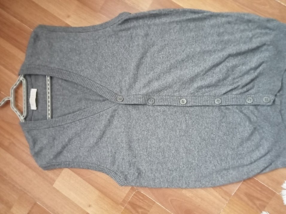 Vakko Gri V-Yaka Örgu yelek - Görsel 2