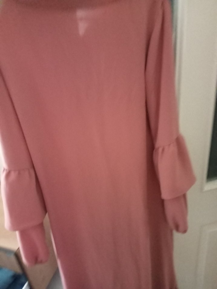 Düğmeli Uzun Pembe Kadın Tunik - Görsel 4