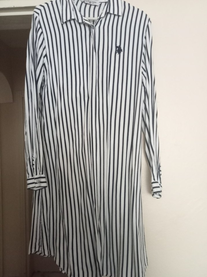 Uzun Kollu Çizgili Kadın Gömlek - Görsel 3