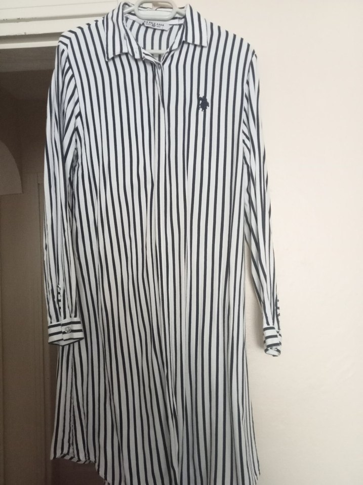 Uzun Kollu Çizgili Kadın Gömlek - Görsel 2