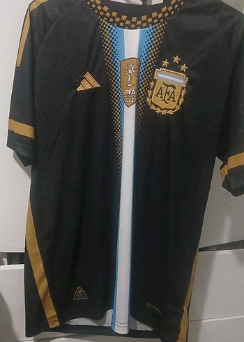 Altın Siyah Arjantin Messi 10 2022 Forma - Görsel 2