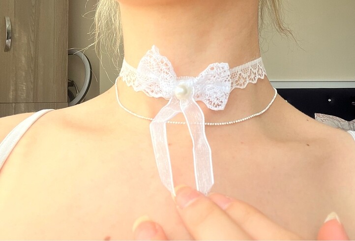 Sheinside incili dantelli choker