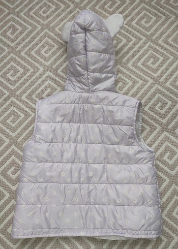 Kız Çocuk Kapüşonlu Fermuarlı Yelek - Görsel 2