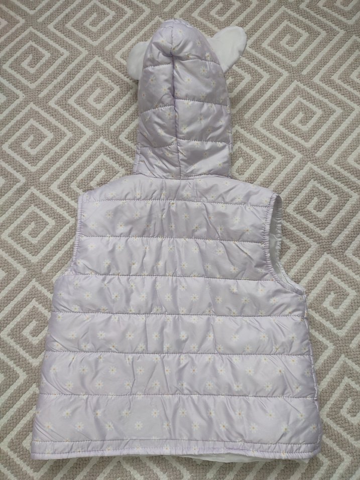 Kız Çocuk Kapüşonlu Fermuarlı Yelek - Görsel 2