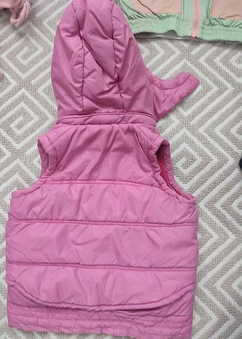 Kız Çocuk Fermuarlı Pembe Yelek - Görsel 2