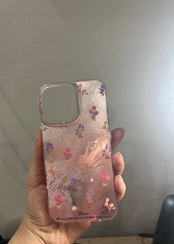 İphone 13 pro telefon kilifi pembe cicekli