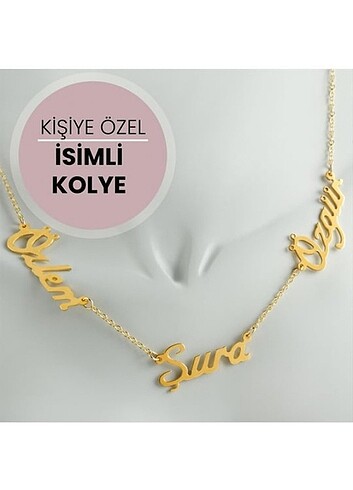 Kişiye özel 3'lü İsimli Kolye