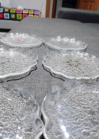 Nakışlı Desenli Cam Tabak Seti - Görsel 3