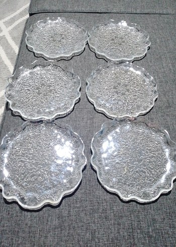 Nakışlı Desenli Cam Tabak Seti - Görsel 4