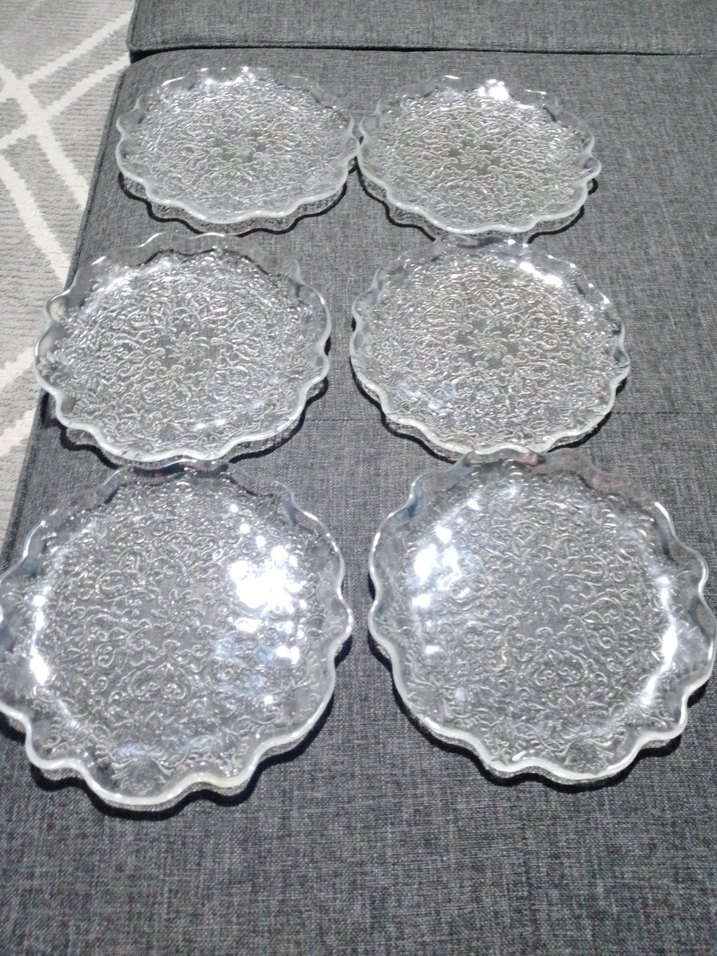 Nakışlı Desenli Cam Tabak Seti - Görsel 4