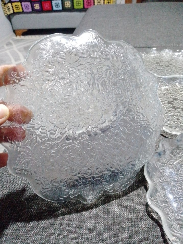 Nakışlı Desenli Cam Tabak Seti - Görsel 5