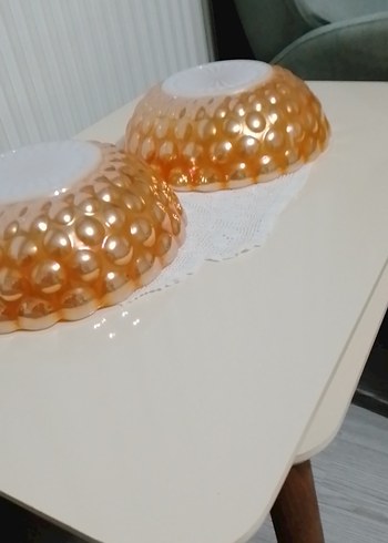 Parlak Bej Batik Desenli salata tabağı - Görsel 5