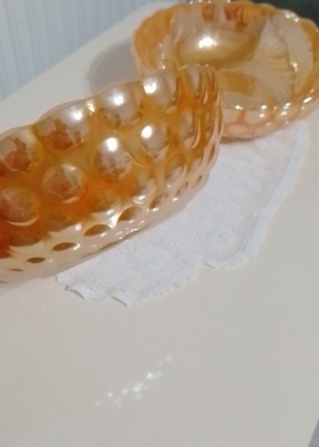 Parlak Bej Batik Desenli salata tabağı - Görsel 2