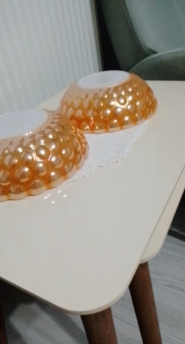 Parlak Bej Batik Desenli salata tabağı - Görsel 5