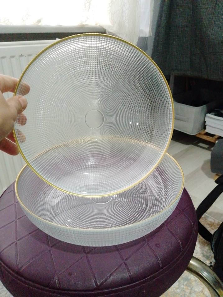 Modern Açık Mor Cam Tabak - Görsel 3