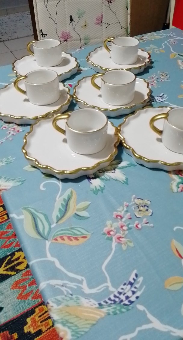 Altın Detaylı Beyaz Kahve Fincan Takımı - Görsel 2