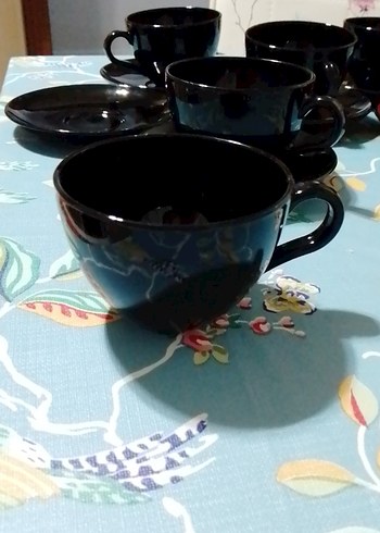 Siyah Seramik 6'lı Kahve Fincanı Seti - Görsel 4