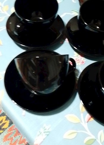 Siyah Seramik 6'lı Kahve Fincanı Seti - Görsel 3