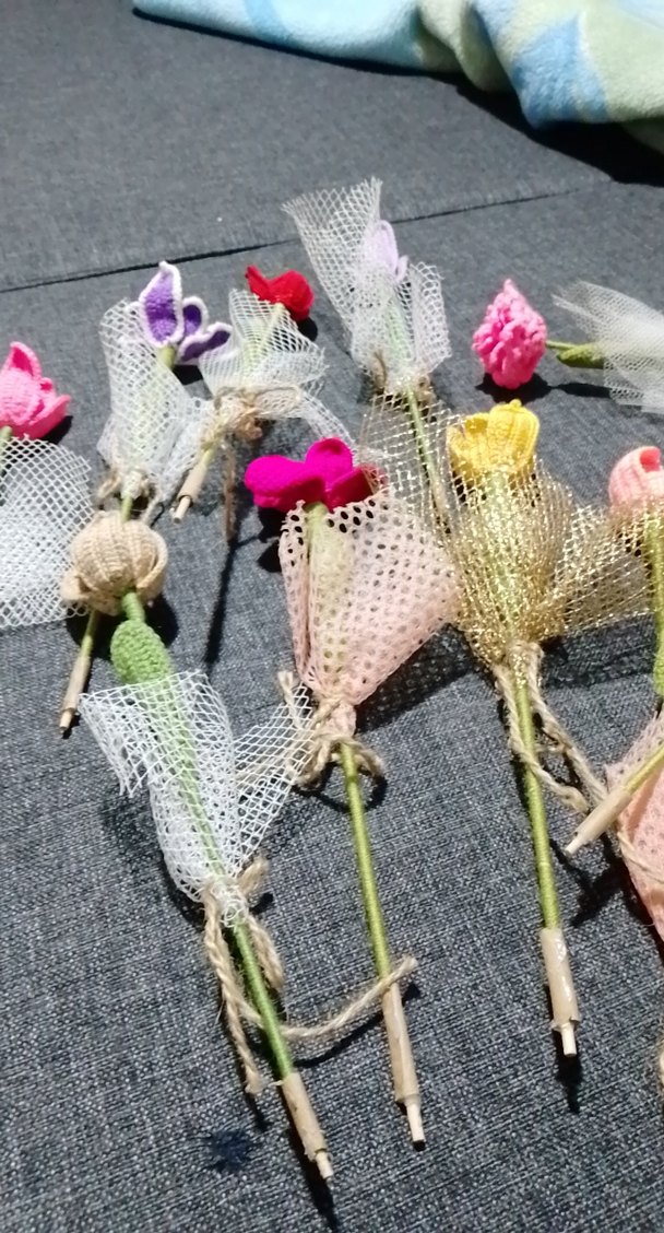Renkli Bohem El Yapımı Çiçek Kalemler - Görsel 2
