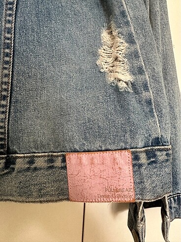 Pull&Bear Denim Yırtık Detaylı Kot Ceket - Görsel 7