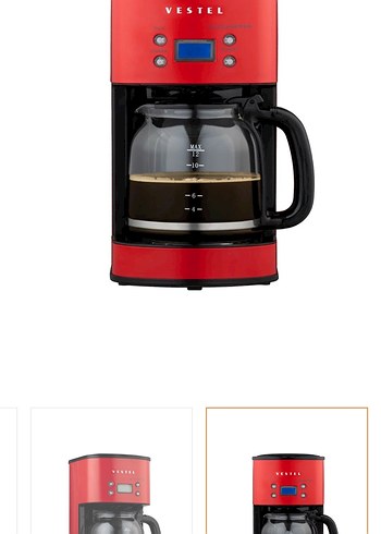 Vestel Retro Kırmızı Kahve Makinesi - Görsel 3
