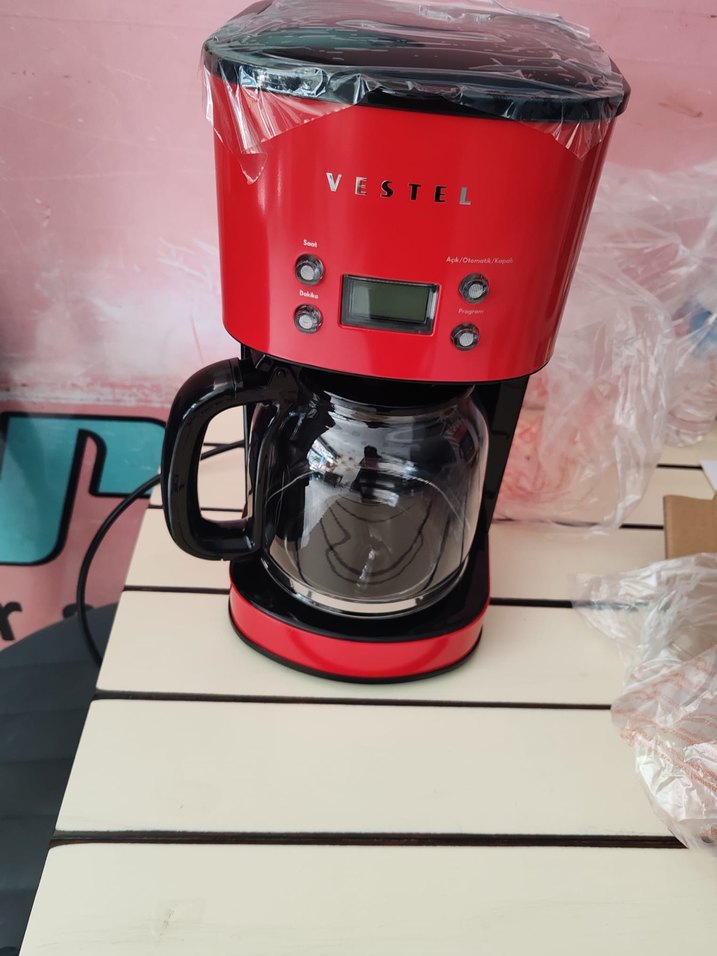 Vestel Retro Kırmızı Kahve Makinesi - Görsel 4
