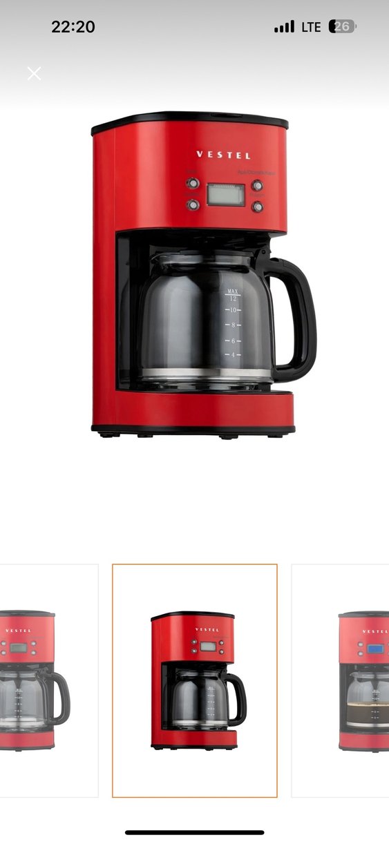 Vestel Retro Kırmızı Kahve Makinesi - Görsel 2