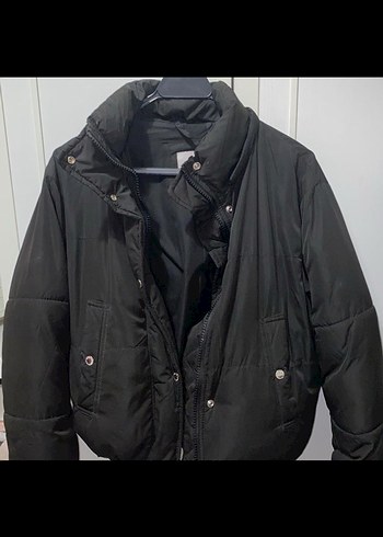 Bershka Siyah Street Wear Kadın Mont
