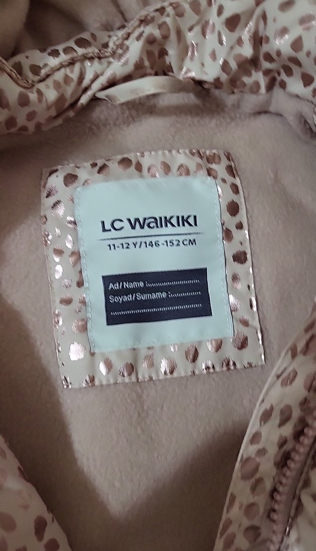 Kız Çocuk Bej Kapüşonlu Kürklü Mont - Görsel 2