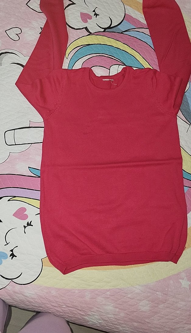 Kız Çocuk fuşya Salaş Tişört - Görsel 3