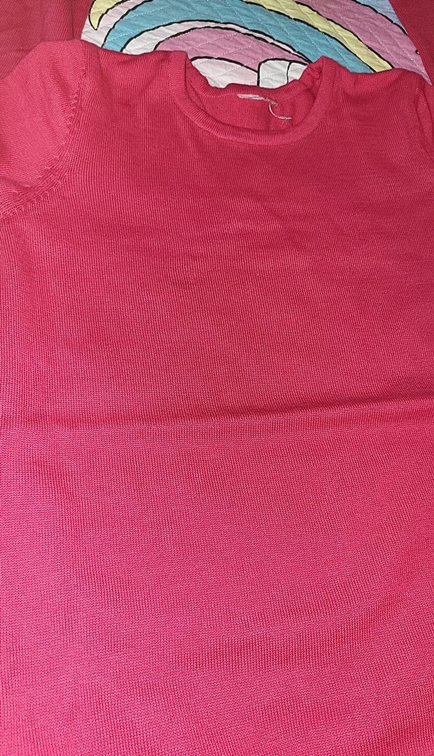 Kız Çocuk fuşya Salaş Tişört - Görsel 2