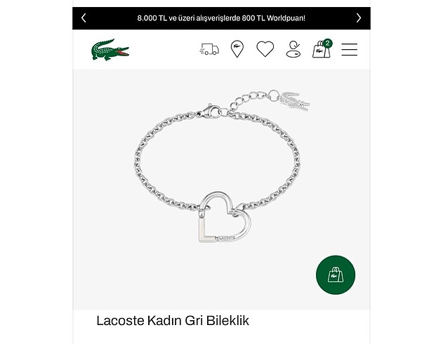 Lacoste kadın geri bileklik