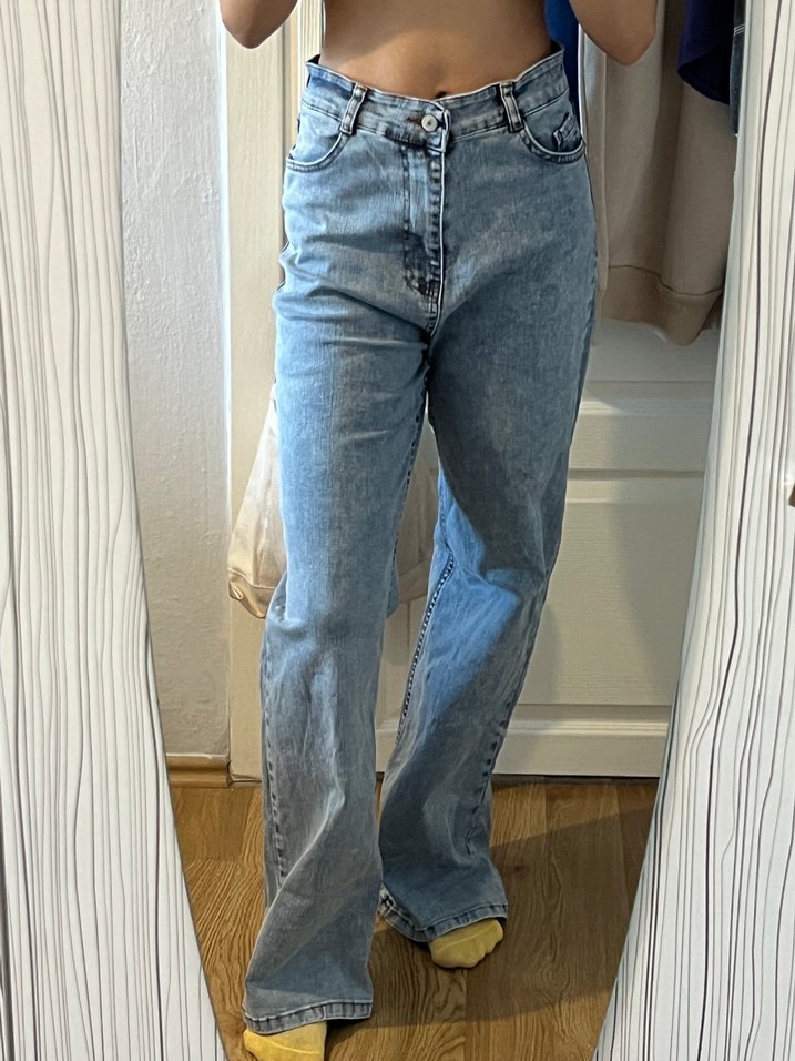 Mavi Gri Rahat Kesim Kadın Kot Pantolon - Görsel 2