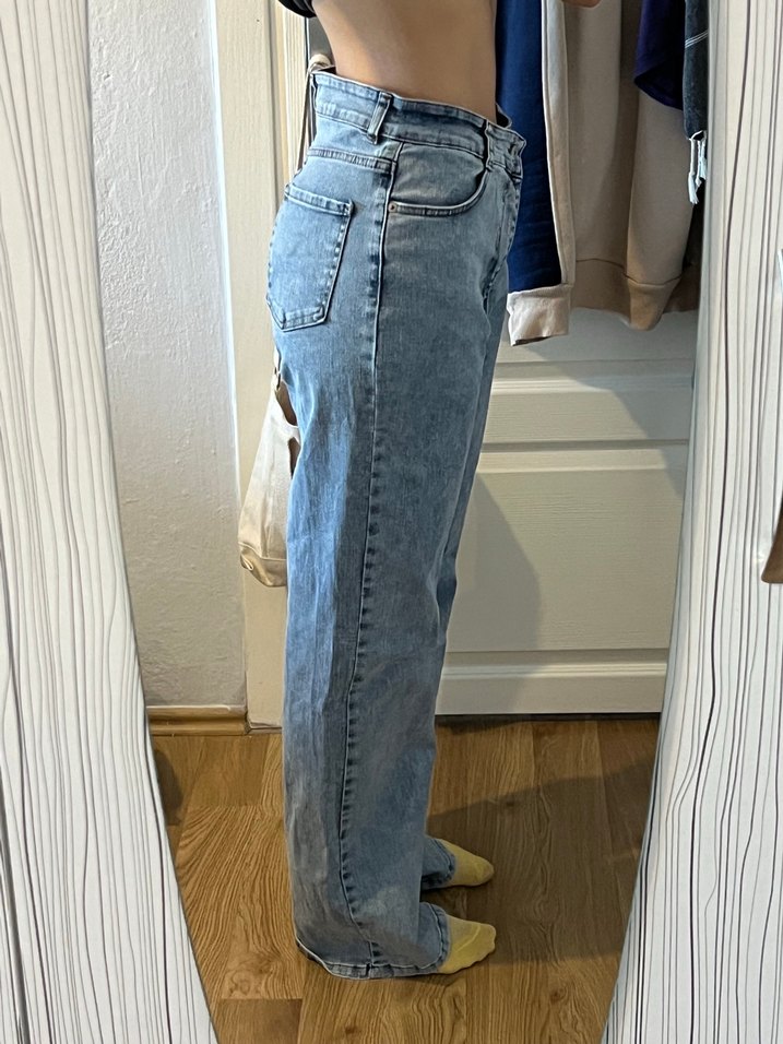 Mavi Gri Rahat Kesim Kadın Kot Pantolon - Görsel 3