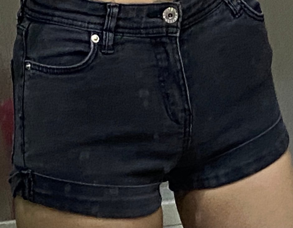 Bershka Siyah Mini Kadın Kot Şort - Görsel 2