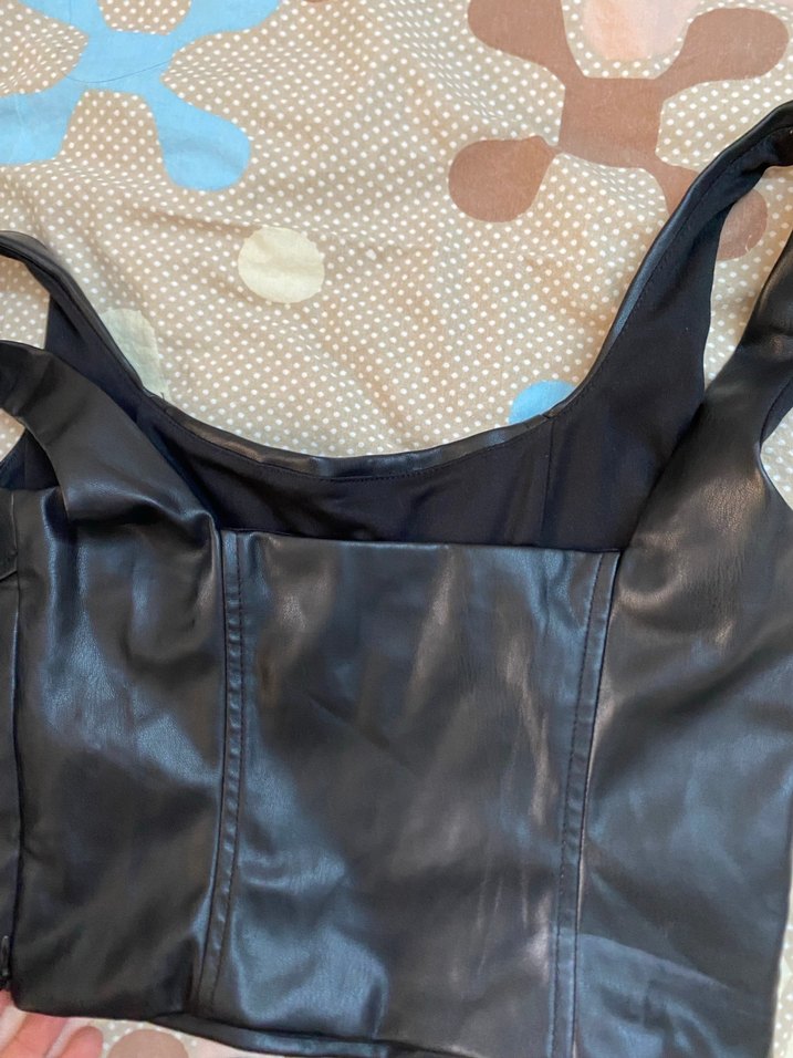 Siyah Deri Bustiyer - Görsel 2