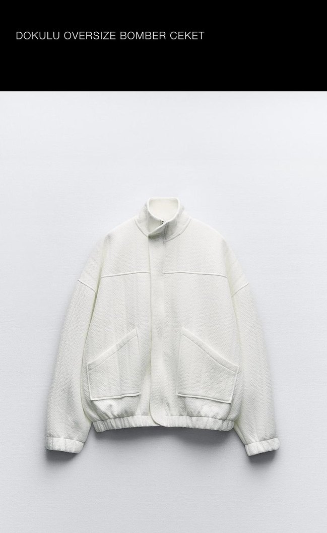 Zara Dokulu Oversize Bomber Ceket - Görsel 2