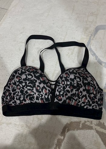 Leopar Desenli Pembe Spor Sütyeni